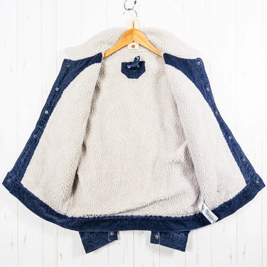 男士小号海军蓝巴塔哥尼亚绒毛衬里卡车司机夹克（NENA） - 已停产款式，难寻。灯芯绒和棉质上衣。