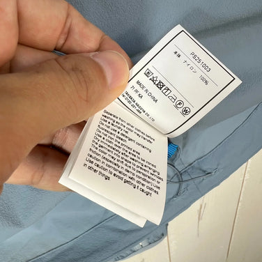 男女通用中号蓝色 Paper Sky Wear Wind Shell 连帽衫，蓝灰色，尼龙，外套，软壳夹克，z00053700 B