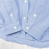 女式小号 Blue Ridge Mountain Gear 基本款长袖衬衫，条纹，蓝色/白色，涤纶，上衣