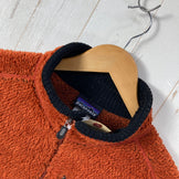 【Men's L オレンジ系】 2004 Patagonia ( パタゴニア ) R2 ボディ ラグ プルオーバー R2 Body Rug Pullover tiki wood heather 生産終了モデル 入手困難 ハイパイルフリース R1ストレッチパネル US