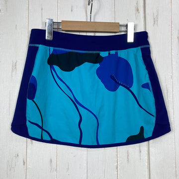 【Girl's XL ネイビー系】 2011 Patagonia ( パタゴニア ) ガールズ マルチ ユース スカート Girl's Multi Use Skirt CUL Chamonix Floral: Ultramarine ストレッチ ポリエステル ウェア ボ - 0