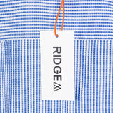 男式中号 Blue Ridge Mountain Gear 基本款长袖衬衫，条纹，蓝/白，涤纶，上衣