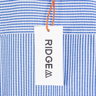 男式中号 Blue Ridge Mountain Gear 基本款长袖衬衫，条纹，蓝/白，涤纶，上衣