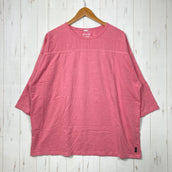 【Men's XL ピンク系】 Gohemp ( ゴーヘンプ ) ワイド フットボール ティー Wide Football Tee ヘンプコットン 七分袖 ワイドシルエット ヘンプ ウェア トップス インナー シャツ ショートスリーブTシャツ クルーネック コットン
