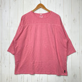 【Men's XL ピンク系】 Gohemp ( ゴーヘンプ ) ワイド フットボール ティー Wide Football Tee ヘンプコットン 七分袖 ワイドシルエット ヘンプ ウェア トップス インナー シャツ ショートスリーブTシャツ クルーネック コットン