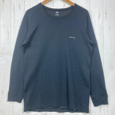 【Men's XL ブラック系】 Montbell ( モンベル ) ジオライン EXP.ラウンドネックシャツ ポリエステル ウェア トップス インナー シャツ ロングスリーブTシャツ クルーネック 化繊 z00058441  化繊 ロングスリーブTシャツ クルーネッ
