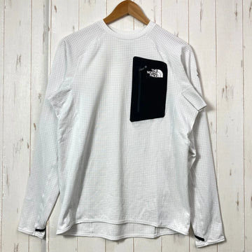 【Men's L ホワイト系】 The North Face ( ザ・ノースフェイス ) エクスペディション ドライ ドット クルー Expedition Dry Dot Crew ナイロン ウェア トップス インナー シャツ ロングスリーブTシャツ クルーネック