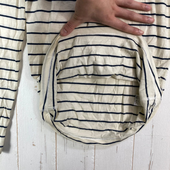 【Women's S アイボリー系】 Icebreaker ( アイスブレーカー ) 200オアシスロングスリーブクルーストライプ 200 OASIS LS CREWE STRIPE メリノウール ウェア トップス インナー シャツ ロングスリーブTシャツ クルーネック