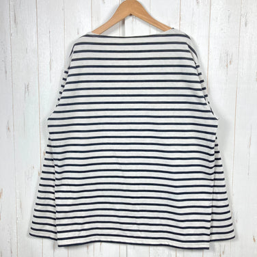 男士 ML 象牙色 Bring Basque 衬衫，裁剪缝制，米白色 x 黑色，涤纶，长袖圆领 T 恤，合成纤维，长袖，米白色 x 黑色，合成纤维，长袖