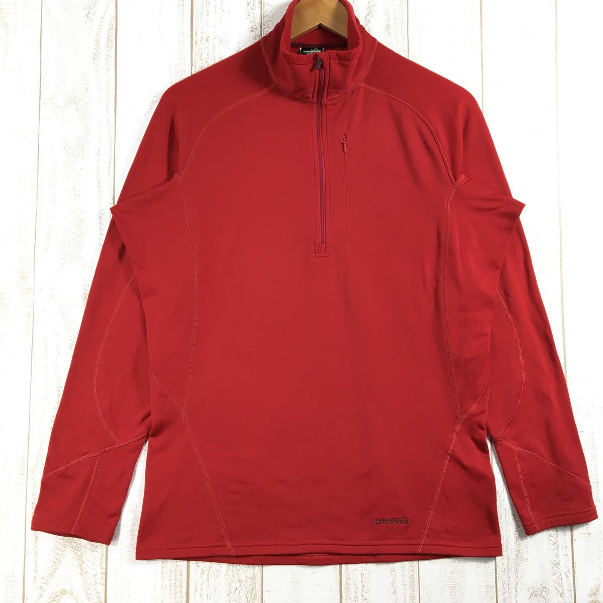 [Men's M Red] Patagonia Capilene 4 Zip Neck Polartec Power Dry Fleece Shirt Discontinued Model Hard to Find 43460 International Men's