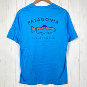 【Men's XS ブルー系】 2021 Patagonia ( パタゴニア ) フレームド フィッツロイ トラウト オーガニック Tシャツ Framed Fitz Roy Trout Organic T shirt LAGB 生産終了モデル 入手困難 オーガニック