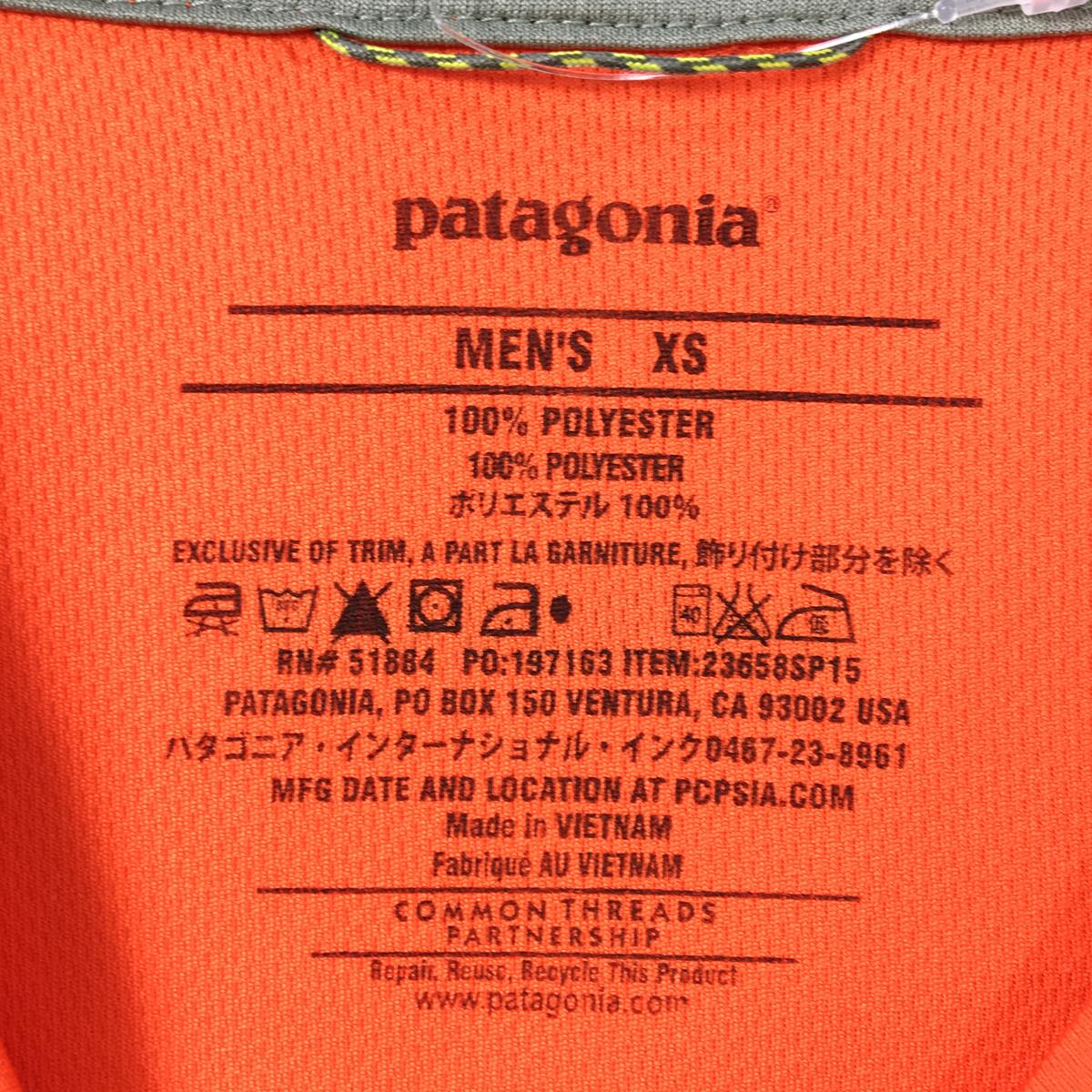 [Men's XS Orange] Patagonia Short Sleeve Fore Runner Shirt Discontinued model Hard to find 23658 International Men's Synthetic Shirt