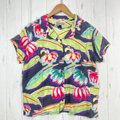 【Women's 12 イエロー系】 2017 Patagonia ( パタゴニア ) マリヒニ パタロハ Malihini Pataloha Shirt 生産終了モデル 入手困難 ブラックバナナ 復刻 レーヨン ウェア トップス インナー シャツ ショートスリーブシャツ