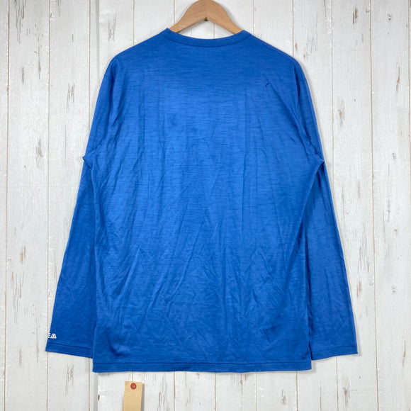 【Men's XL ブルー系】 Ridge Mountain Gear ( リッジマウンテンギア ) メリノ ベーシック ティー Merino Basic Tee Azure Blue メリノウール ウェア トップス インナー シャツ ロングスリーブTシャツ クルー