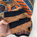 【Unisex L オレンジ系】 The North Face ( ザ・ノースフェイス ) ノルディック ハーフ ドーム セーター Nordic Half Dome Sweater ヘリテージオレンジ / マラードブルー ノルディック柄 ジャカードニット 静電ケア ポ-5