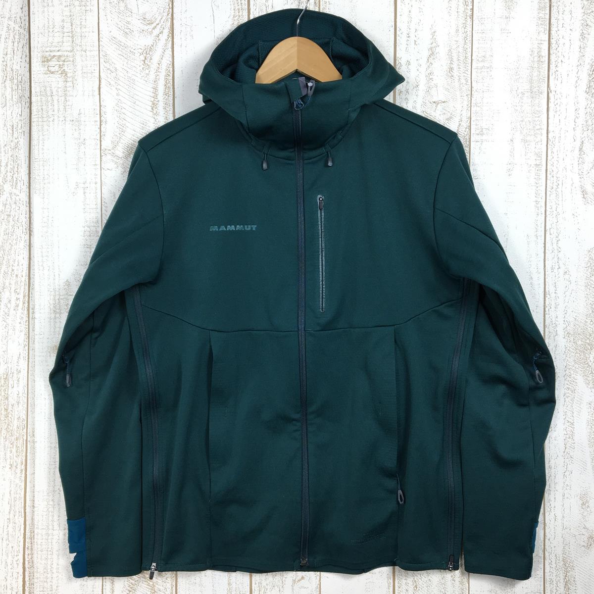 【Men's S グリーン系】 Mammut ( マムート ) アルティメット V ソフトシェル ジャケット Ultimate V So Hooded Jacket ゴアウィンドストッパー フーディ 1011-00351 International Men's  ソ