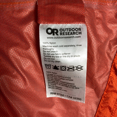 Men's Small Orange Outdoor Research Helium Rain Jacket, Nylon Outerwear, Rain Shell, Jacket, z00054470
