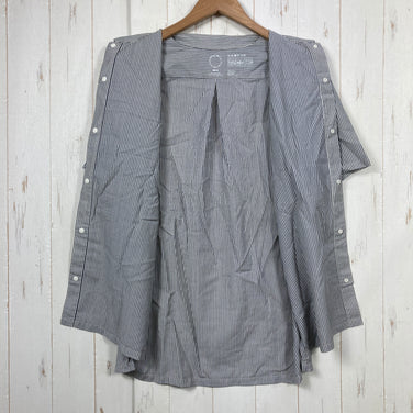 【Men's M グレー系】 Yamatomichi ( 山と道 ) メリノ ショートスリーブ シャツ Merino Short Sleeve Shirt ストライプ メリノウール100% 日本製 メリノウール ウェア トップス インナー シャツ ショートスリーブ