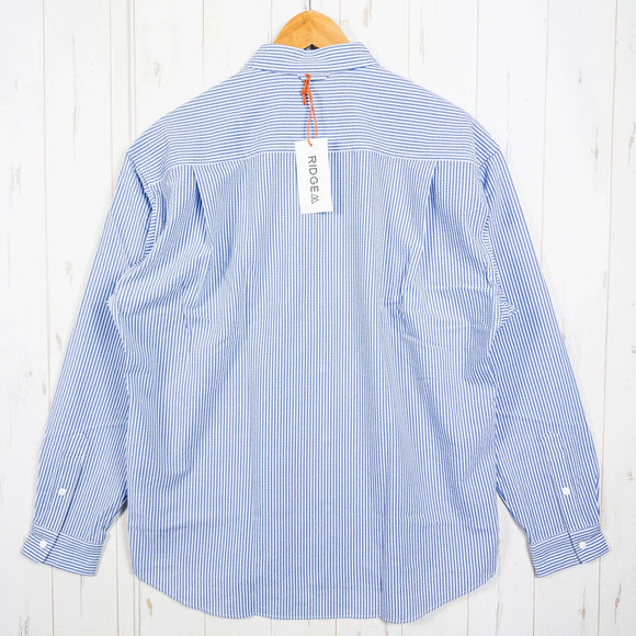 【Men's S ブルー系】 Ridge Mountain Gear ( リッジマウンテンギア ) ベーシック ロングスリーブシャツ ストライプ Basic Long Sleeve Shirt Stripe Blue / White ポリエステル ウェア トップス