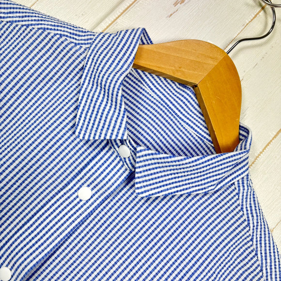 【Women's M ブルー系】 Ridge Mountain Gear ( リッジマウンテンギア ) ベーシック ショートスリーブ シャツ ストライプ Basic Short Sleeve Shirt Stripe  Blue × White z00055795 B