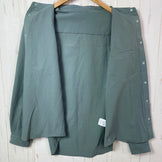 【女士 M 绿色系】 Ridge Mountain Gear ( 山脊山地装备 ) 基础款长袖衬衫 Coast Grey 涤纶 运动服 上衣 内搭 衬衫 长袖衬衫 合成纤维 z00057285 Coas