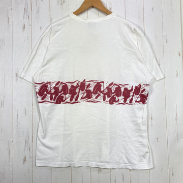 【Men's L ホワイト系】 1990s Patagonia ( パタゴニア ) カヤック プリント オーガニックコットン Tシャツ Kayak Print Organic Cotton T-Shirt 生産終了モデル 入手困難 黒タグ オーガニックコットン ウェ - 0