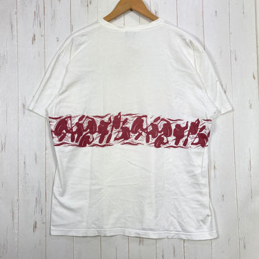 【Men's L ホワイト系】 1990s Patagonia ( パタゴニア ) カヤック プリント オーガニックコットン Tシャツ Kayak Print Organic Cotton T-Shirt 生産終了モデル 入手困難 黒タグ オーガニックコットン ウェ