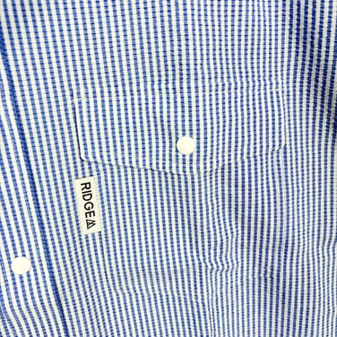 【Men's S ブルー系】 Ridge Mountain Gear ( リッジマウンテンギア ) ベーシック ショートスリーブ シャツ ストライプ Basic Short Sleeve Shirt Stripe  Blue × White z00055791 B