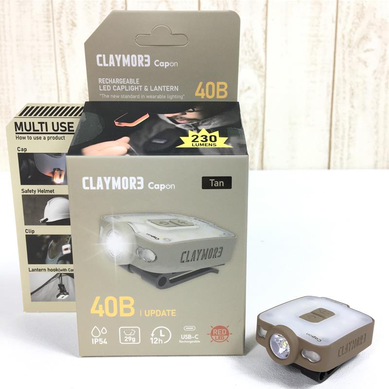 【OneSize ベージュ系】 Claymore ( クレイモア ) キャップオン 40B Capon 40B 230ルーメン Usb充電 400Mah Ledキャップライト ヘッドランプ ランタン 投光器 Clp-210Tn CLP-210 Tan ヘッドランプ