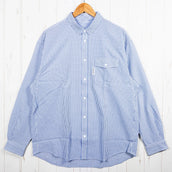 【Men's S ブルー系】 Ridge Mountain Gear ( リッジマウンテンギア ) ベーシック ロングスリーブ シャツ ストライプ Basic Long Sleeve Shirt Stripe Blue x White ポリエステル ウェア トップ - 【公式】2ndGEAR（セカンドギア）Webショップ【登山用品・アウトドア用品専門 買取販売店】
