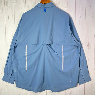 Unisex Medium Blue Paper Sky Wear Wind Big Shirt, Blue Gray, Nylon, Long Sleeve, Synthetic Fiber, z00053705, Blue
