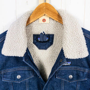 2021款巴塔哥尼亚男士小号海军蓝绒毛内衬卡车司机夹克 ORSD（已停产，难寻）牛仔布和有机棉外套