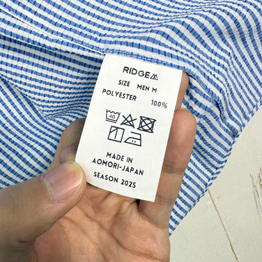 【Men's M ブルー系】 Ridge Mountain Gear ( リッジマウンテンギア ) ベーシック ショートスリーブ シャツ ストライプ Basic Short Sleeve Shirt Stripe  Blue × White z00055792 B