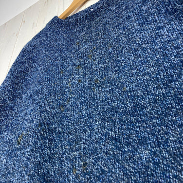 Men's L Navy 1980s Llbean Wool Sweater, Vintage Original, Hard to Find, Wool Wear, Tops, Outerwear, Fleece Jacket, z00054495