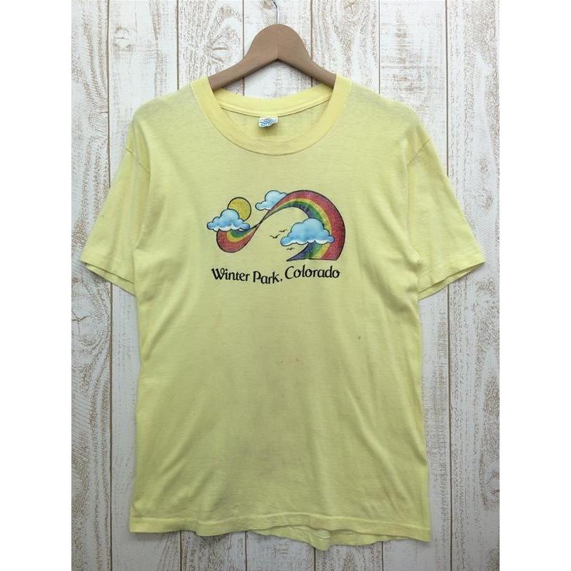 [Men's M Yellow] Colorado Winter Park Belton T-shirt Discontinued model Vintage International Men's Synthetic Short Sleeve T-shirt Crew Neck Inner Shirt Tops Wear