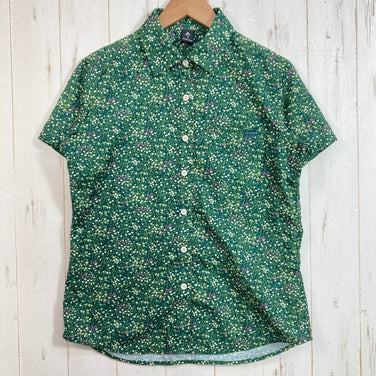 【Women's S グリーン系】 Montbell ( モンベル ) WIC ライト プリント ショート スリーブ シャツ WIC Light Print Short Sleeve Shirt ポリエステル ウェア トップス インナー シャツ ショートスリーブシャツ