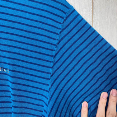 【Men's XL ブルー系】 Montbell ( モンベル ) WIC.ブリーズスパンボーダーT メンズ WIC. Breeze Span Border T Men's ウイックロン ブリーズスパン リブ編み ポリエステル ウェア トップス インナー シャツ シ