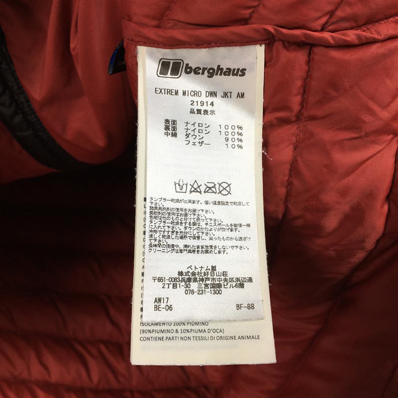 [男款 L 黑色] Berghaus Extrem Micro 羽绒服 Nikwax 防水 700Fp 白色鹅绒连帽衫派克大衣 21914 Internat