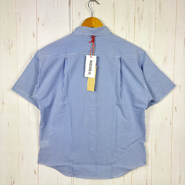 【Women's M ブルー系】 Ridge Mountain Gear ( リッジマウンテンギア ) ベーシック ショートスリーブ シャツ ストライプ Basic Short Sleeve Shirt Stripe  Blue × White z00055795 B - 0