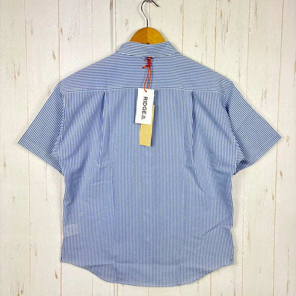 【Women's M ブルー系】 Ridge Mountain Gear ( リッジマウンテンギア ) ベーシック ショートスリーブ シャツ ストライプ Basic Short Sleeve Shirt Stripe  Blue × White z00055795 B