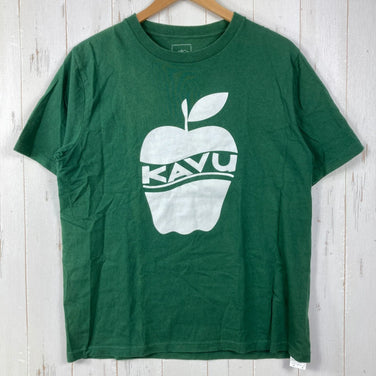 【Men's M Green】 Kavu Apple Tee Cotton Wear Tops Inner Shirt Short Sleeve T-shirt Crew Neck Cotton z00058407 Cotton Short Sleeve T-shirt Crew Neck