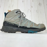 【Women's 23.5cm グレー系】 Salomon ( サロモン ) エックス ウルトラ 4 ミッド ワイド ゴアテックス X ULTRA 4 MID WIDE GORE-TEX QUARRY / BLACK / LEGION BLUE フットウェア トレッキングブーツ