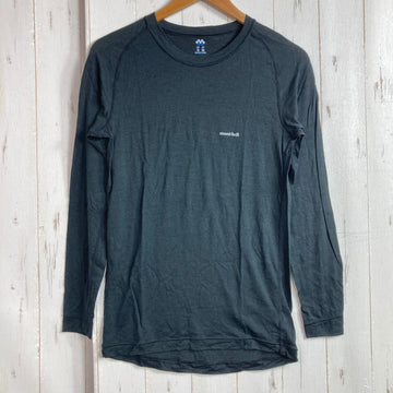 【Men's M ブラック系】 Montbell ( モンベル ) スーパーメリノウール L.W ラウンドネックシャツ Super Merino Wool L.W Round Neck Shirt メリノウール ウェア トップス インナー シャツ ロングスリーブTシ