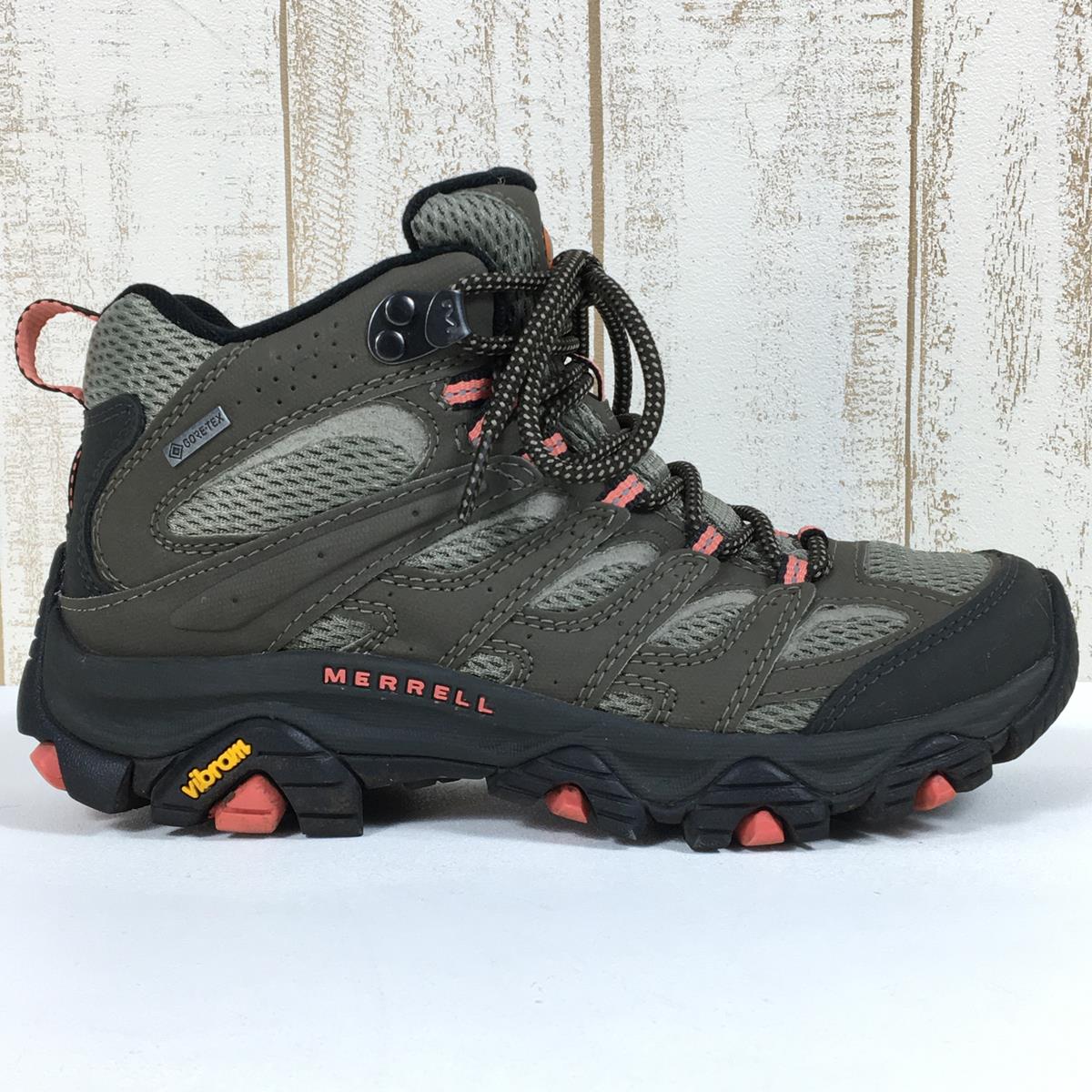 【Women's 22.5cm グリーン系】 Merrell ( メレル ) モアブ 3 シンセティック ミッド ゴアテックス Moab Iii Synthetic Mid Gore-Tex トレッキングシューズ J500182 Women's Olive トレッキングブーツ フ