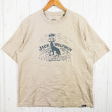 【Men's M ベージュ系】 Jackwolfskin ( ジャックウルフスキン ) ジェーピー ウォウ ピーク ウルフ ティー JP WHW PEAK WOLF T オーガニックコットン ウェア トップス インナー シャツ ショートスリーブTシャツ クルーネック - 【公式】2ndGEAR（セカンドギア）Webショップ【登山用品・アウトドア用品専門 買取販売店】