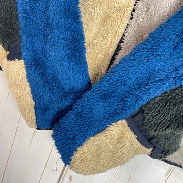 Chums 男士抓绒拉链外套，小号，米色，蓝色，涤纶，上衣，外套，抓绒夹克，z00055529，蓝色