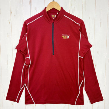 【Men's M レッド系】 Mountain Hardwear ( マウンテンハードウェア ) プルオーバー フィットシャツ ポリエステル ウェア トップス インナー シャツ ロングスリーブシャツ 化繊 z00057540  化繊 ロングスリーブシャツ インナー