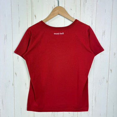 【Women's S レッド系】 Montbell ( モンベル ) ウィック ティー 白い山男 ポリエステル ウェア トップス インナー シャツ ショートスリーブTシャツ クルーネック 化繊 z00060546  化繊 ショートスリーブTシャツ クルーネック インナ