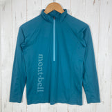 【Women's S ブルー系】 Montbell ( モンベル ) クールライト ロングスリーブ ジップ シャツ Cool Light Long Sleeve Zip Shirt ポリエステル ウェア トップス インナー シャツ ロングスリーブシャツ 化繊 z000
