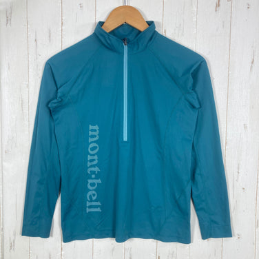 【Women's S ブルー系】 Montbell ( モンベル ) クールライト ロングスリーブ ジップ シャツ Cool Light Long Sleeve Zip Shirt ポリエステル ウェア トップス インナー シャツ ロングスリーブシャツ 化繊 z000
